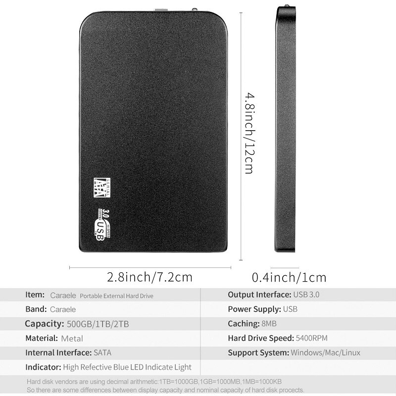 Brand New Portable SSD 1TB 2TB External Hard Drive Type-C USB 3.0 High-Speed External Storage Hard Disks For Laptops/Desktop/Mac