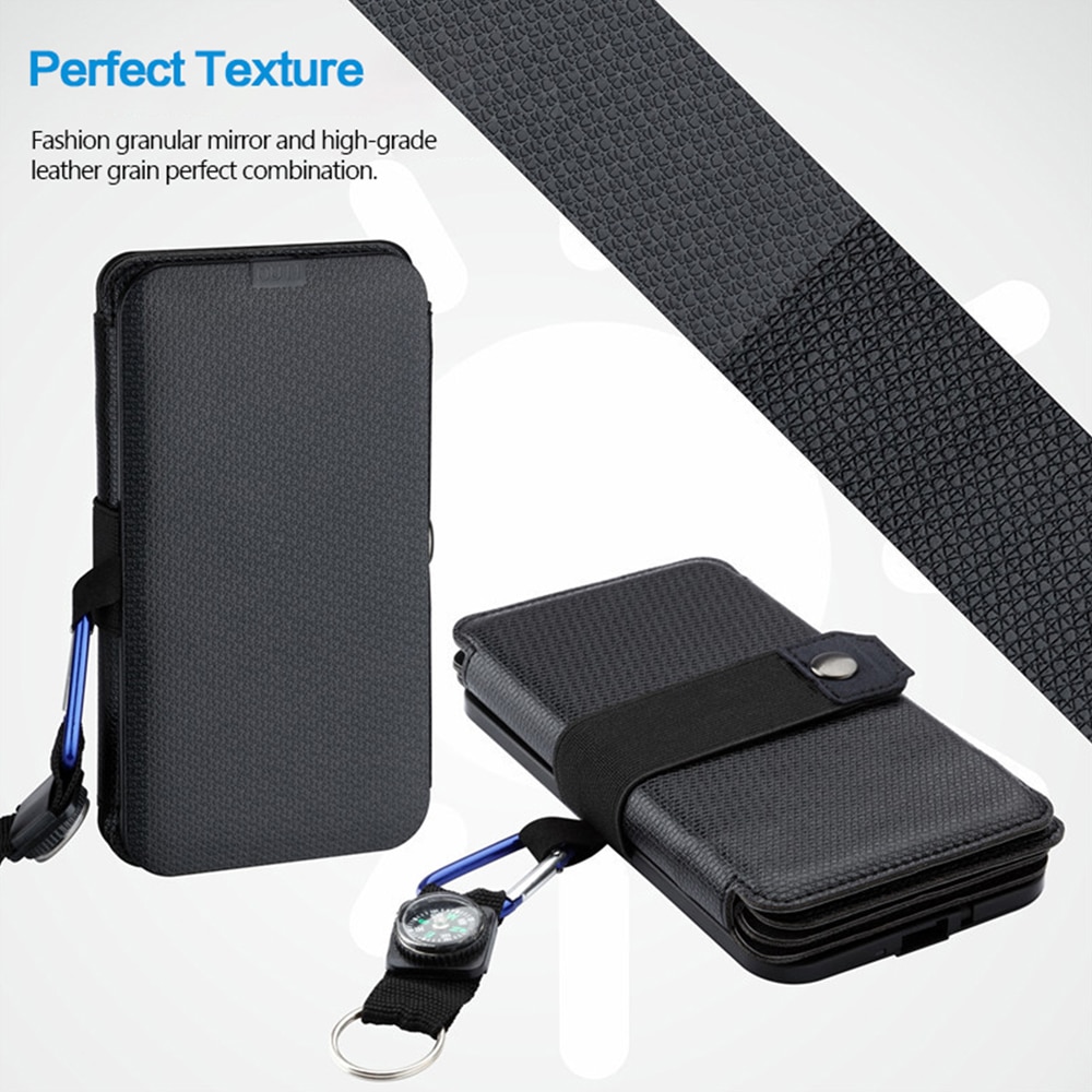 Folding Outdoor Solar Panel Charger Portable 5V 2.1A USB Output Devices Camp Hiking Backpack Travel Power Supply For Smartphones